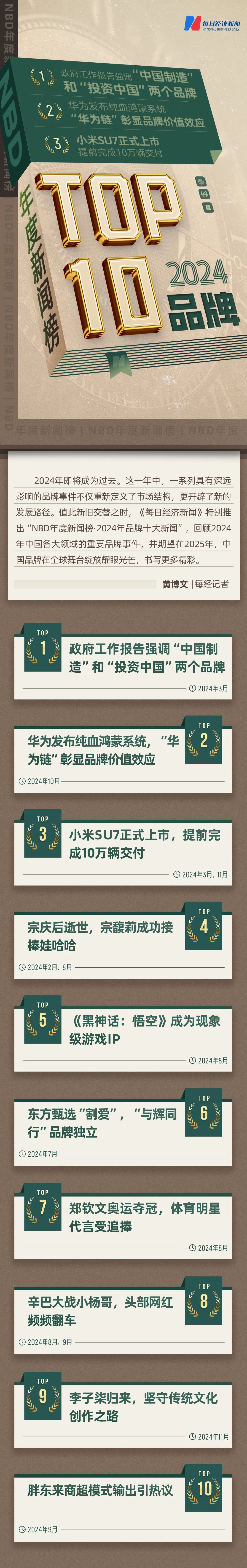 九游体育：NBD年度新闻榜 · 2024品牌十大新闻丨华为发布“纯血鸿蒙”、《黑神话：悟空》爆火、“与辉同行”品牌独立⋯