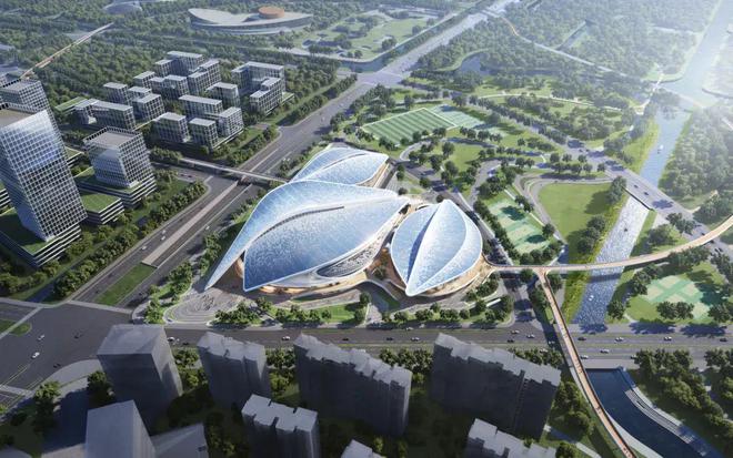 最新！上海第三个万人体育馆要来了！投资约18亿元建在森林里体育馆+游泳馆全配置→