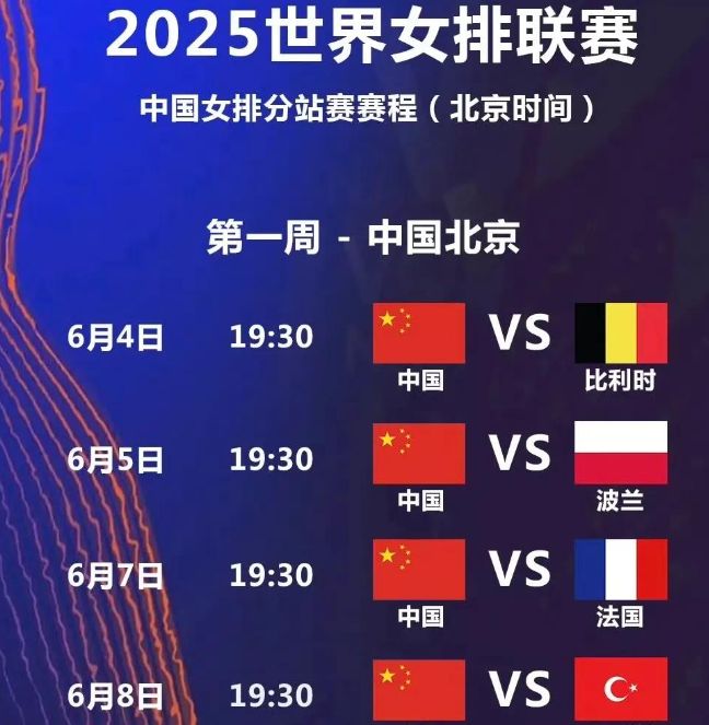 世界女排联赛北京站:中国女排赛程安排已经全部出炉!(图3) 世界女排联赛北京站:中国女排赛程安排已经全部出炉!(图3)